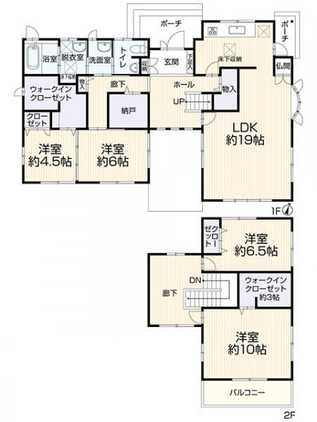 西条市朔日市　中古住宅の間取り
