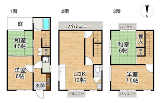 【間取り】 | 衣笠高橋町貸家