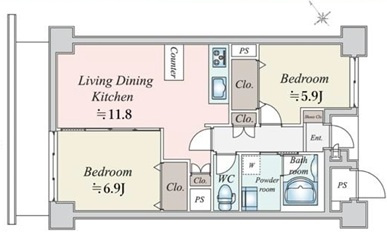 １４階ほどの高さある部屋って、ありそうで無くないですか？【ヴェルドミール磯子】の間取り