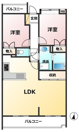 【間取り】 | クローバーマンション花畑II