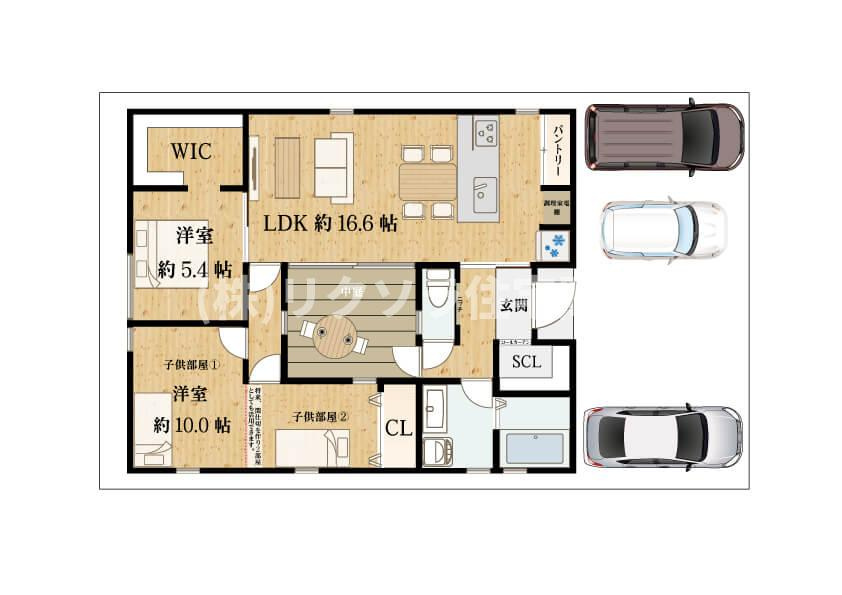 八幡三反長　未入居一戸建ての間取り|間取り図はいかがですか？ご希望を叶える間取りですか？リビングの広さは？水回りの位置は？カウンターキッチン？など色々な情報が集約されています。弊社では資金計画・住宅ローンなどのご相談も承っております。