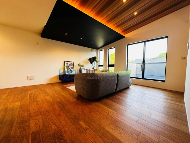 藤沢市大庭　デザイナーズ分譲住宅A棟の居間・リビング