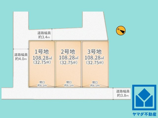 宇治市五ケ庄芝ノ東　3号地の区画図