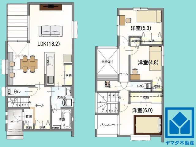 宇治市五ケ庄芝ノ東　3号地の参考プラン