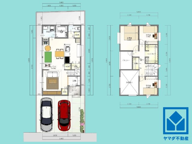宇治市五ケ庄芝ノ東　2号地の参考プラン