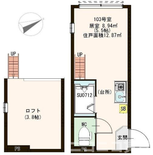中野区中野６丁目のアパートの間取り
