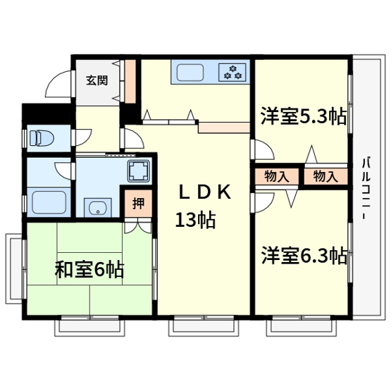 【間取り】 | シャルル日吉台