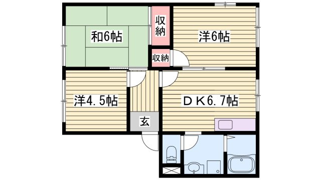 Calmly溝口 B棟の間取り