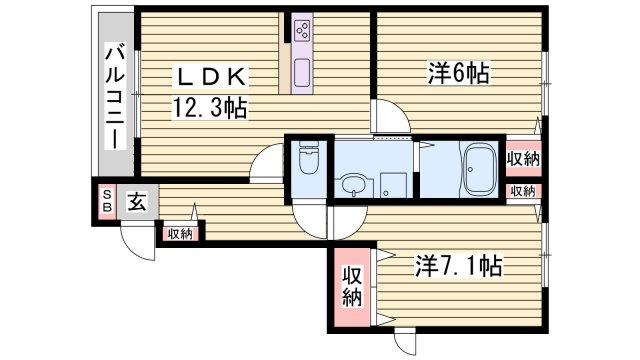 モンノール B棟の間取り