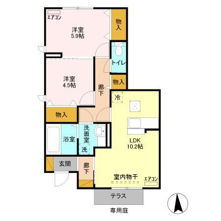 【間取り】 | イーグレット D