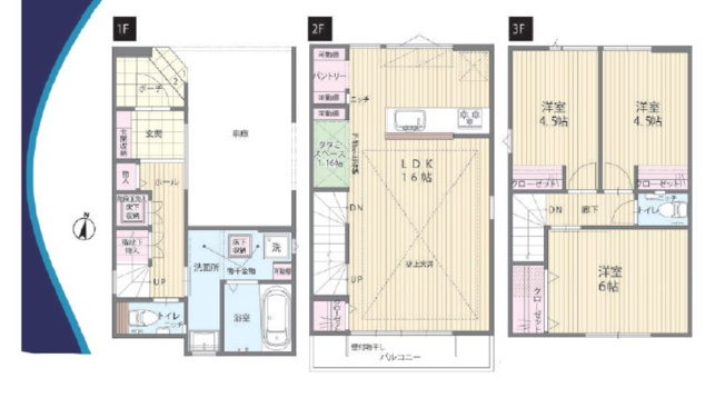 3LDK
２階リビング広々１８帖！
