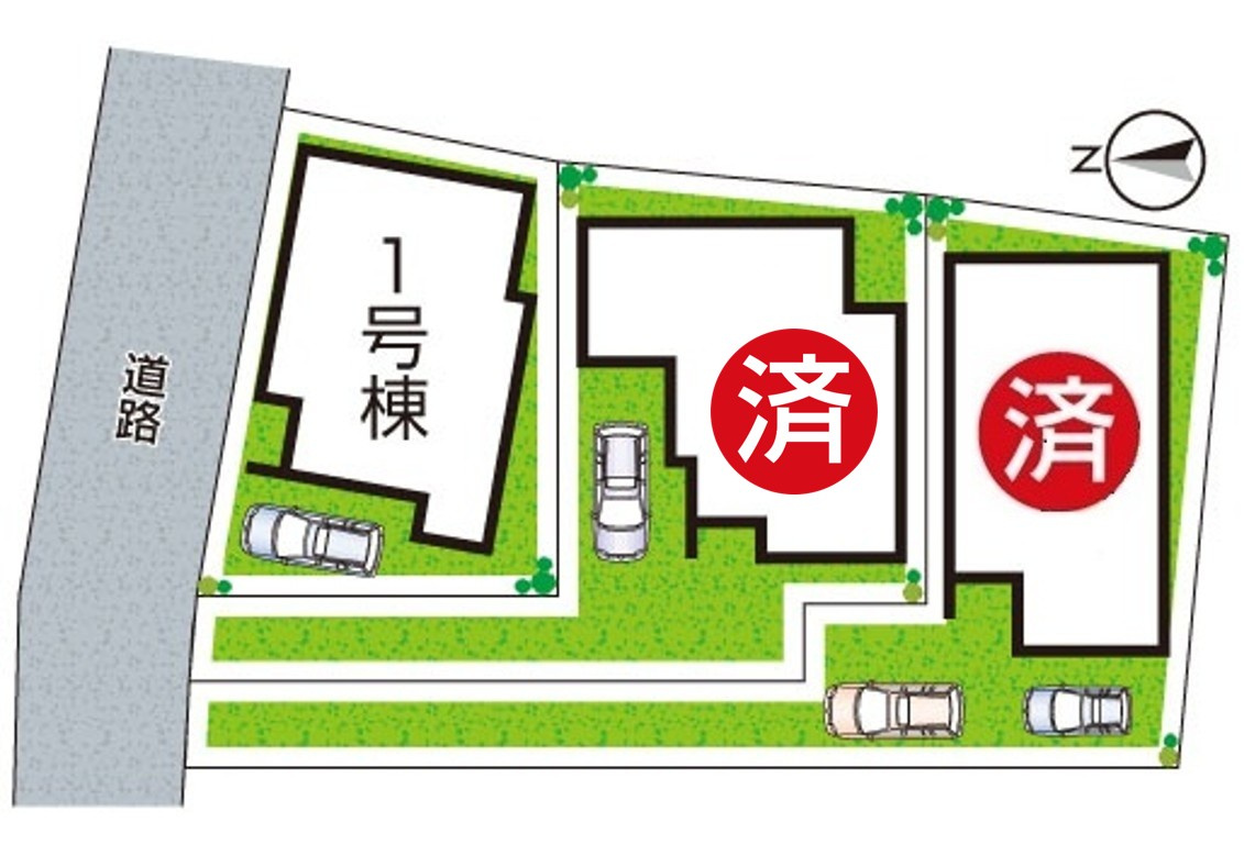 堺市北区長曽根町　第3期　新築一戸建ての区画図|全3区画