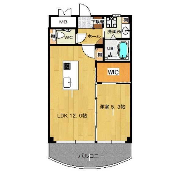 熊本市東区小山２丁目の賃貸マンションの間取り