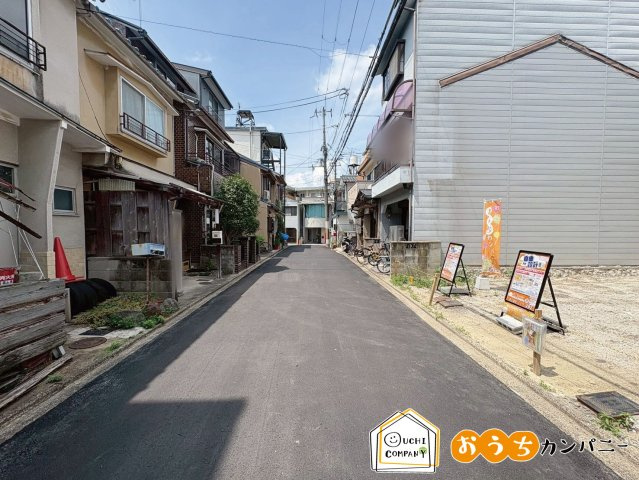田中古川町　1号地　新築参考プラン　建築条件付土地の前面道路含む現地写真|物件のことはもちろん、教育施設・スーパー・商業施設・公園・公共機関といった周辺の住環境も車でご案内します。
ぜひ現地で暮らしやすさなどイメージして下さい！
現地（2025年6月）撮影