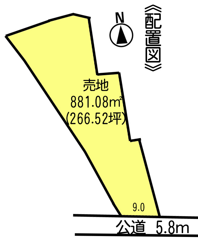 常滑市新田町4丁目　売地（倉庫利用可）の土地図|○●区画図●○