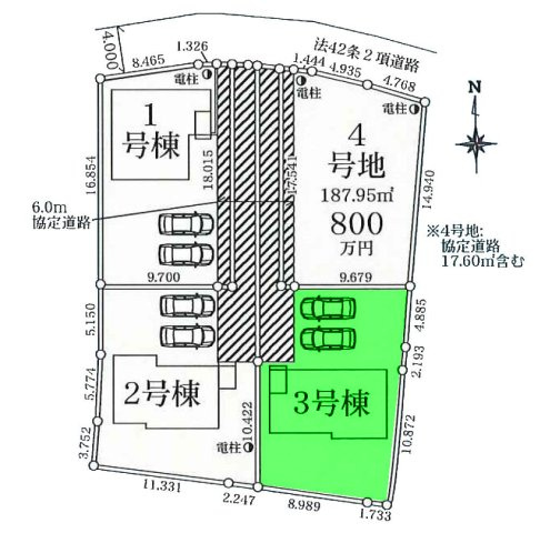 【区画図】 | リナージュ高崎市新保田中町24-1期ー③ | 新高尾小学校まで徒歩9分！
公園が近く、川沿いのお散歩も楽しめる環境です！