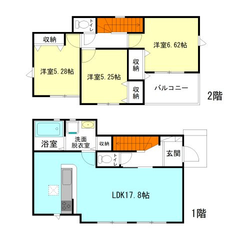 【間取り】 | リナージュ高崎市新保田中町24-1期ー② | 全居室南向き！モダンな3LDK間取りです！
水回りを最短距離で結んだラクラク家事同線！