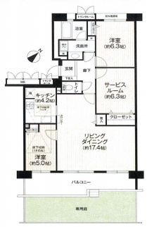 ガーデンストリーム鴻巣3番館の間取り|ガーデンストリーム鴻巣3番館、2SLDK、専有面積83.96m2、バルコニー面積13.45m2