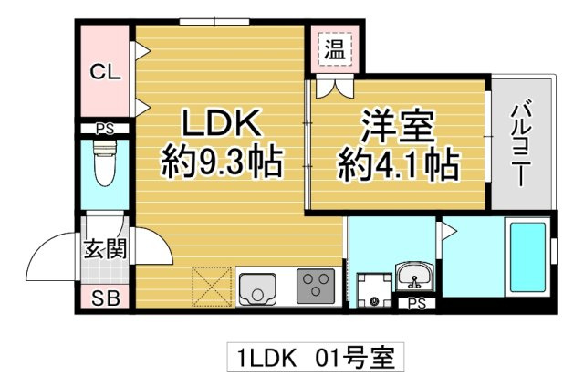 東大阪市森河内西１丁目のアパートの間取り