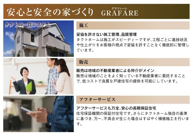 グラファーレ　江南市村久野町平河　全2区画分譲のその他|タクトホームは、「住宅の設計・施工からアフターサービスまで安心の保証体制を敷いています。