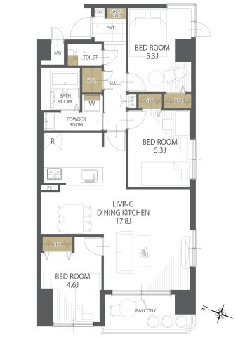 【間取り】セザール麻生東 