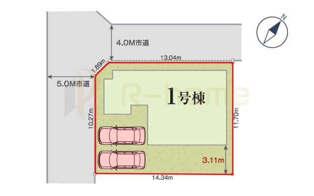 土浦市右籾24-1期　新築戸建て　1号棟の区画図|大きなお買い物だからこそ、メリット・デメリットを伝えさせて頂きます。
R-homeにお任せください♪