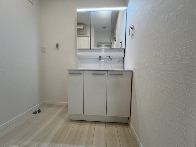 何気に住みやすいんです！バス便でもイイ感じ♪【戸塚区平戸1丁目】新築戸建の独立洗面台|使いやすい独立洗面台です