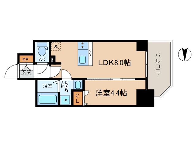 プレサンス北浜オリジンの間取り|選べる家電プランあり！！
