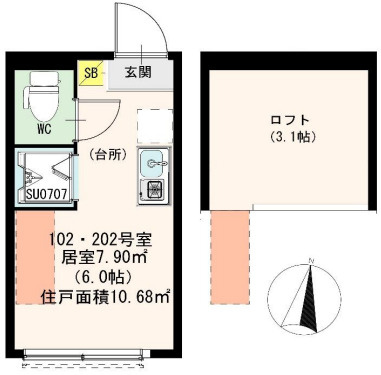 練馬区春日町５丁目のアパートの間取り