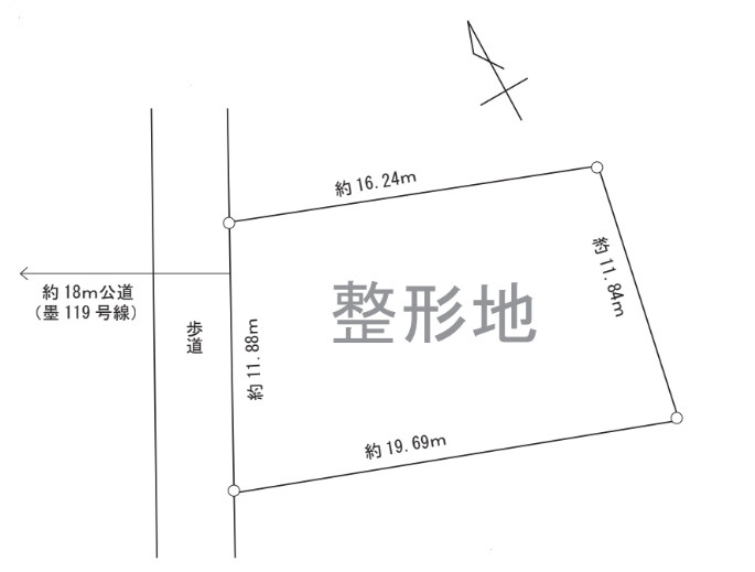 墨田区八広５丁目の売地の区画図