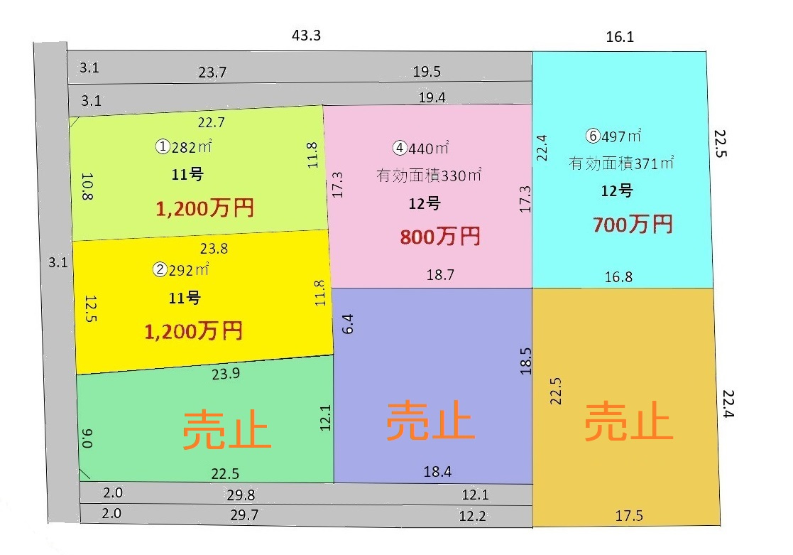 土地　入間市新光　全７区画