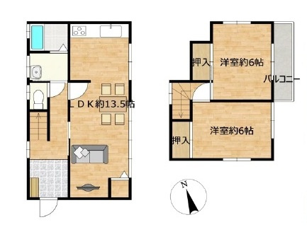 中古戸建　熊谷市柿沼1003-9（リフォーム住宅）の間取り