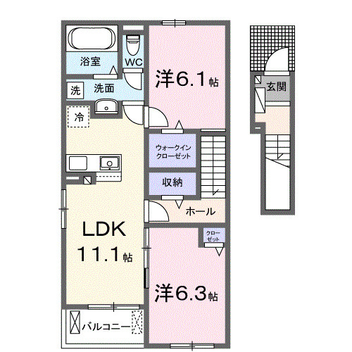 【間取り】 | エスポワールⅡ