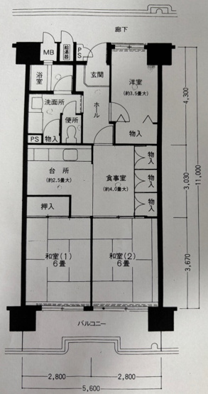 【間取り】 | ポートアイランド住宅４１号棟