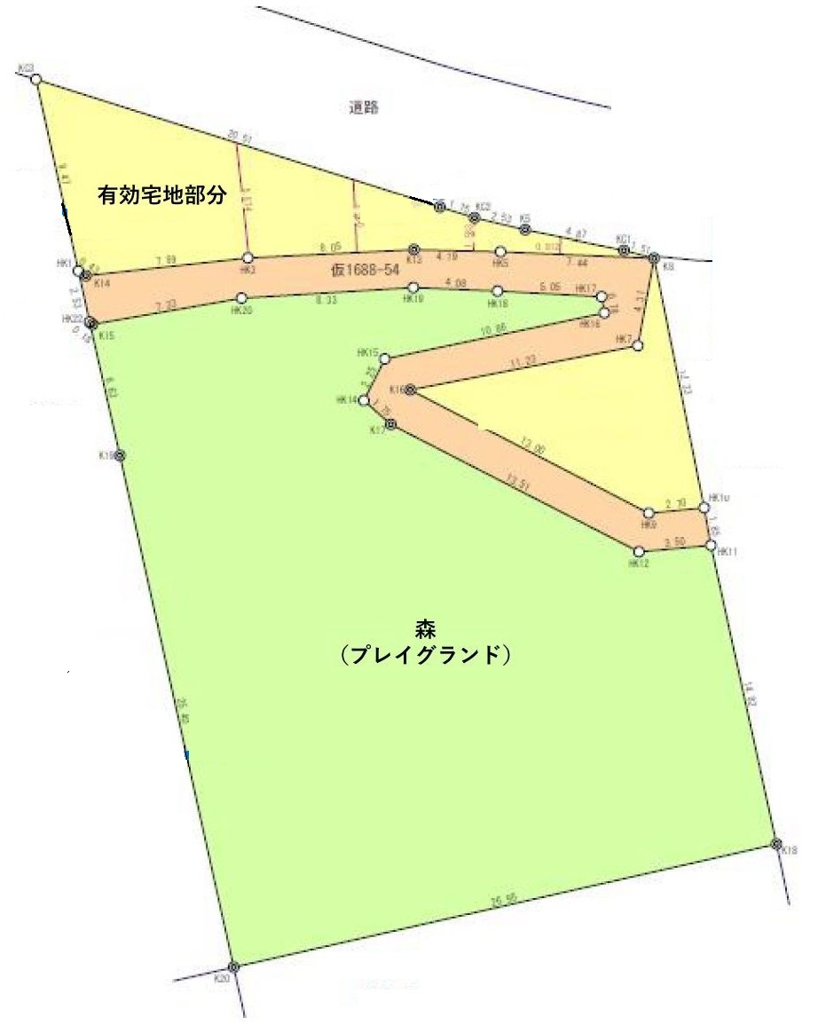 鎌倉山　高台　自然豊かな住環境の土地図|土地図