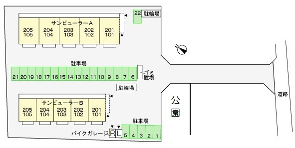 サンビューラーBの区画図