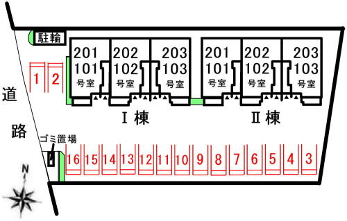 ジーラ・ソーレ　Ⅱの区画図|駐車場