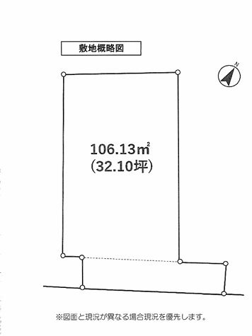 秦野市東田原　売地の土地図