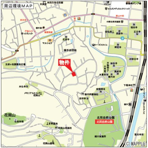 クレイドルガーデン／熊本市中央区横手第1／１号棟の地図