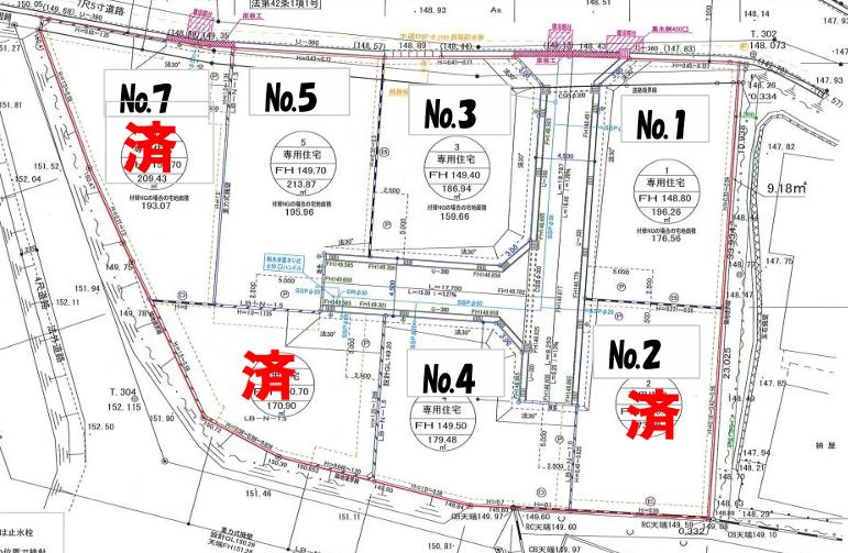 秦野市西田原売地　№3の土地図|区画図「秦野市西田原売地」