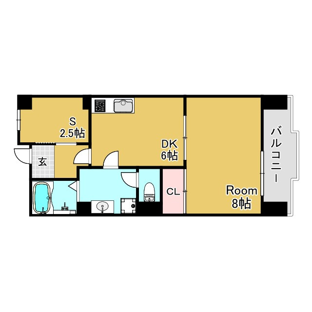 神戸市兵庫区西出町１丁目の賃貸マンションの間取り