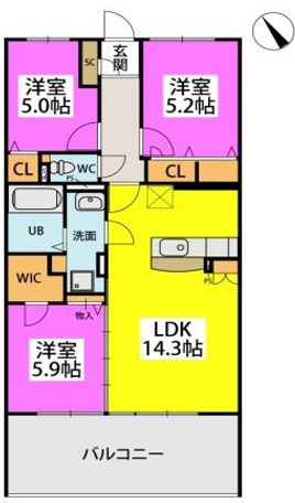 アルテハイム宮ノ陣Ⅱ【キャッシュバック対象物件】の間取り