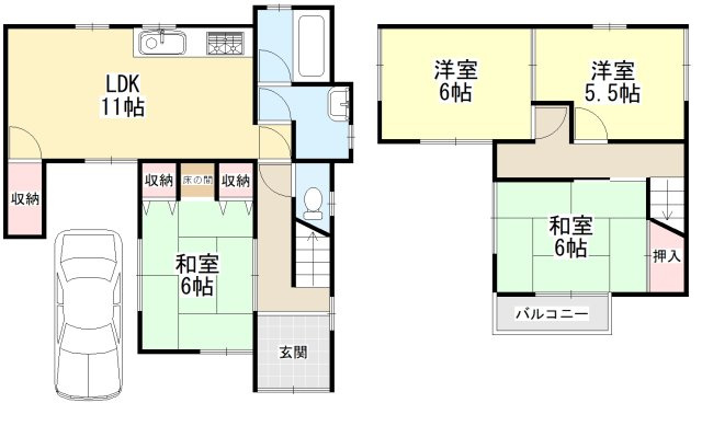 蔵之宮町戸建の間取り