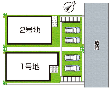 神戸市北区緑町　新築一戸建ての区画図|全2区画