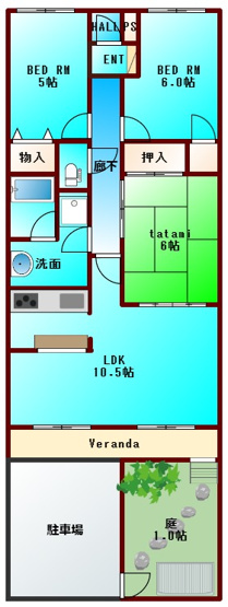 【間取り】 | ダイアパレス文理大南壱番館