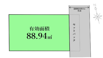 【区画図】 | 小平市仲町　建築条件付売地　全1区画