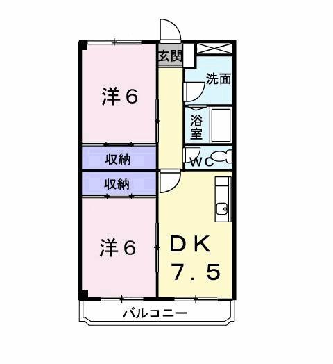 北九州市八幡西区木屋瀬５丁目の賃貸マンションの間取り