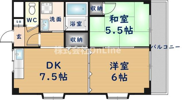 大阪市平野区加美南１丁目の賃貸マンションの間取り