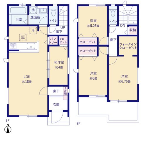香美市土佐山田町百石町2棟 1号棟の間取り|1号棟