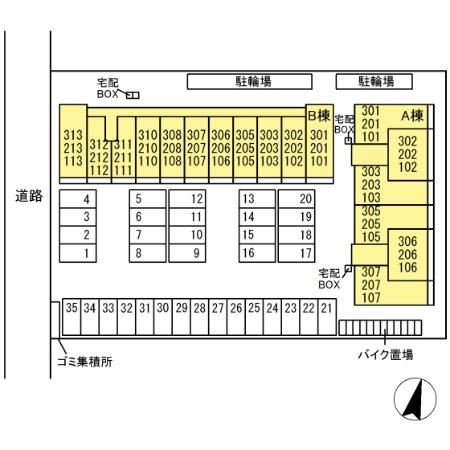 ウェルデンスD-stay Bの区画図